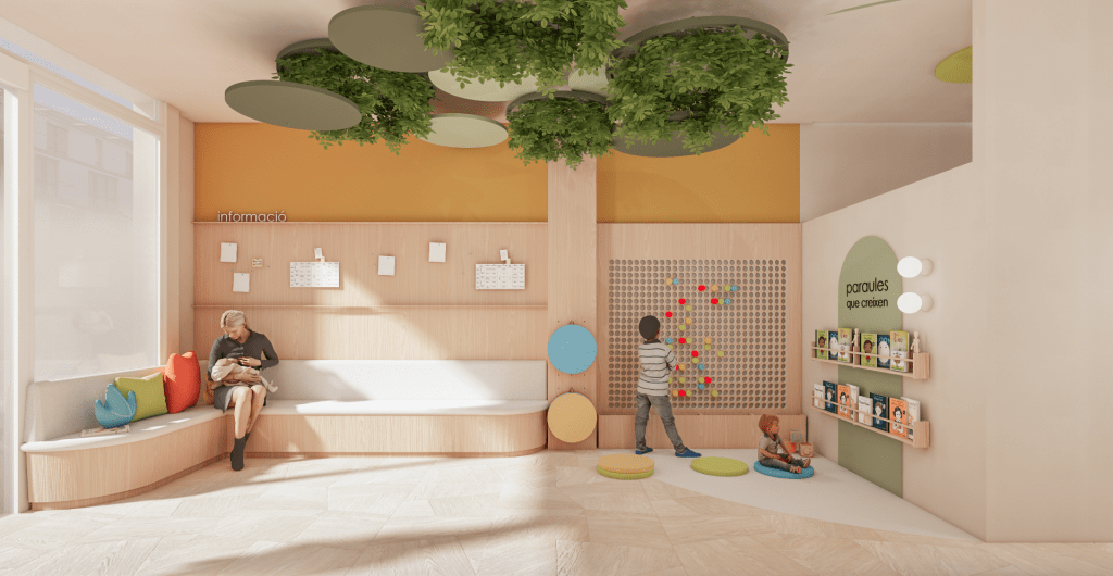 Espacio educativo con mobiliario educativo adaptado que favorece el movimiento, la exploración y el aprendizaje libre en la infancia.